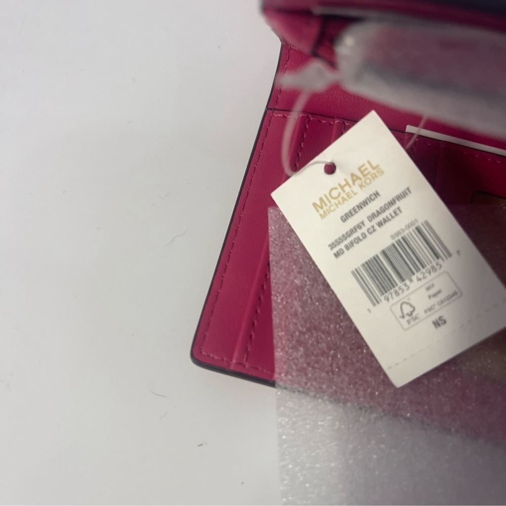 Michael Kors Eva Tote + Pouch & Wallet Dragonfruit - Picture 8 of 11